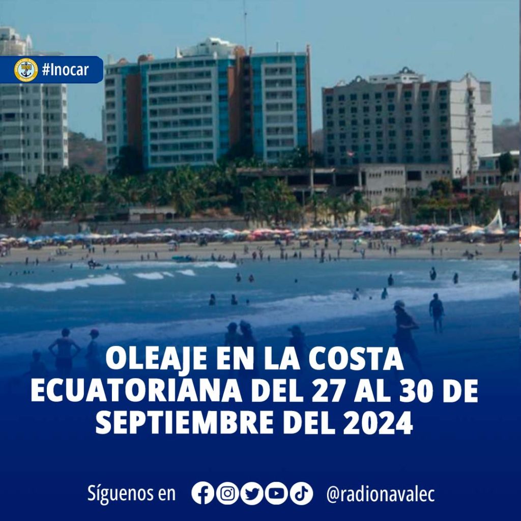 Condiciones del oleaje en la costa ecuatoriana del 27 al 30 de septiembre del 2024