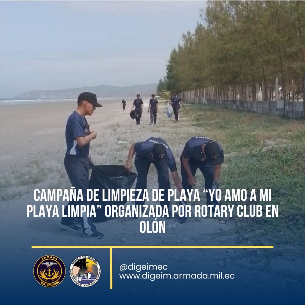 Armada del Ecuador en campaña de limpieza de playas
