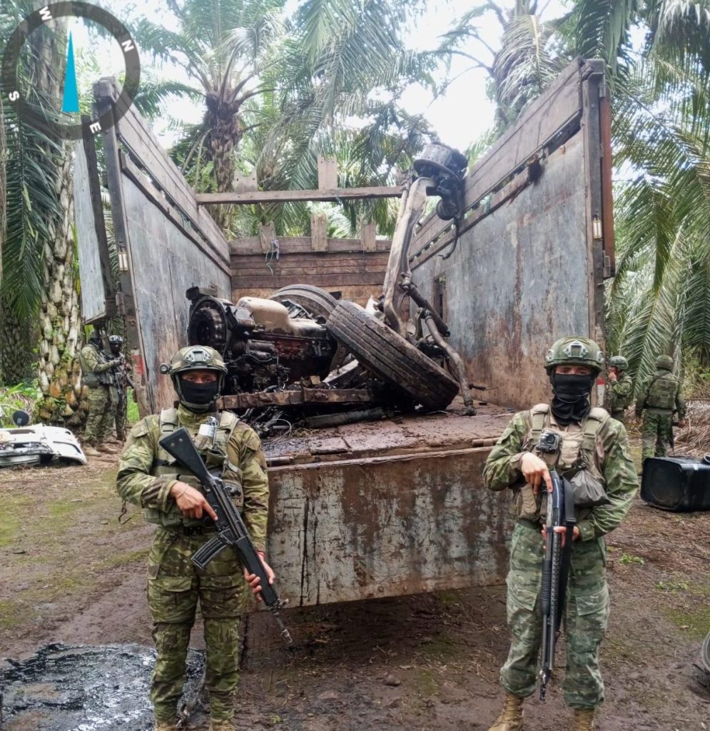 Militares desmantelan deshuesadero de vehículos en Los Ríos