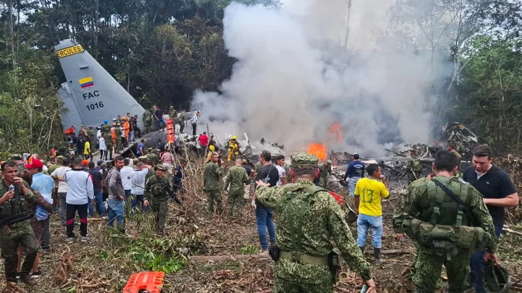 Tragedia en Colombia: ascienden a 66 los muertos por caída de avión Hércules