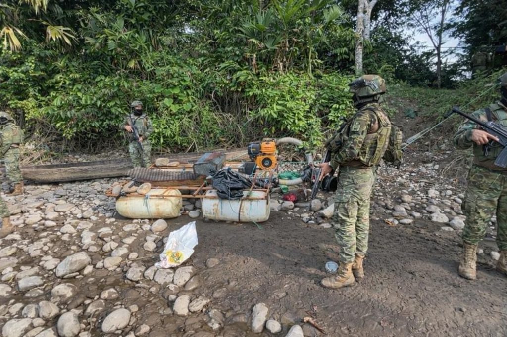 Militares intervienen minería ilegal en Sucumbíos