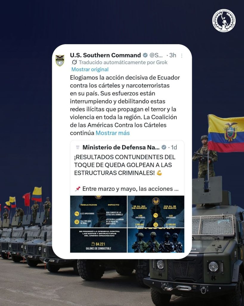 Ecuador es reconocido internacionalmente por su lucha contra el narcotráfico