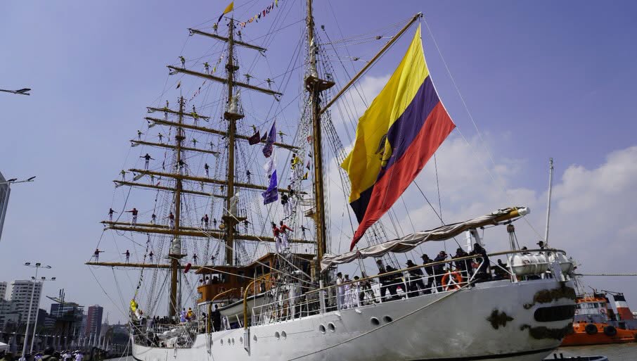 Buque Escuela Guayas regresó a Guayaquil tras 91 días de navegación